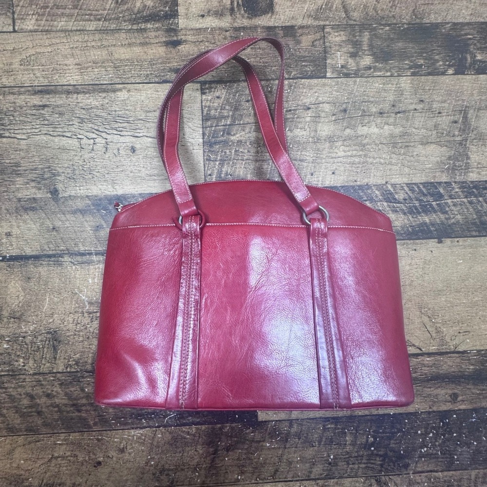 Franklin Covey Red Leather Tote Bag Shoulder Bag Purse Laptop case